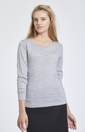 Grey Merino Long Sleeve Scoop Neck Top