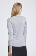 Grey Merino Long Sleeve Scoop Neck Top