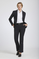 Indira Classic Two Button Jacket in Stretch Wool Blend