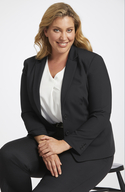 Indira Classic Two Button Jacket in Stretch Wool Blend