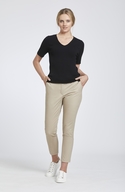 Black Rib V Neck Top