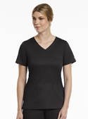 Matrix Curved Mock Wrap Scrub Top - Women - Black