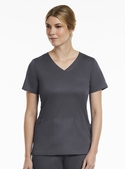 Matrix Curved Mock Wrap Scrub Top - Women - Pewter