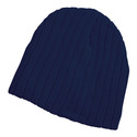 Cable Knit Acrylic Beanie - Navy