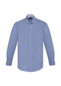 Newport Long Sleeve Mini-Check Shirt - Men - French Navy