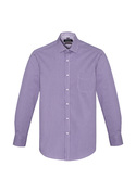 Newport Long Sleeve Mini-Check Shirt - Men - Purple Reign