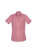 Springfield Short Sleeve 100% Cotton Check Shirt - Women - Cardinal Red