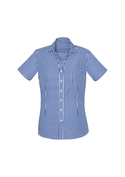 Springfield Short Sleeve 100% Cotton Check Shirt - Women - French Navy