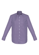 Springfield Long Sleeve 100% Cotton Check Shirt - Men - Purple Reign