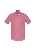 Springfield Short Sleeve 100% Cotton Check Shirt - Men - Cardinal Red