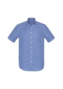 Springfield Short Sleeve 100% Cotton Check Shirt - Men - French Navy