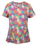 Printed Scrub Tops - Women