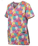 Printed Scrub Tops - Women