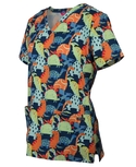 Printed Scrub Tops - Women