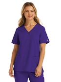 Momentum Double V Neck Scrub Top - Women - Grape