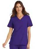 Momentum Mock Wrap Neck Scrub Top - Women - Grape