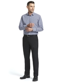 Blue/White/Black Square Check Tailored Shirt
