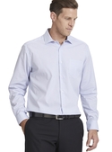Navy/Blue/White Mini Check Poplin Slim Shirt