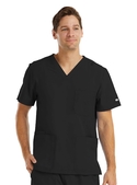 Momentum 3 Pocket V Neck Scrub Top - Men - Black