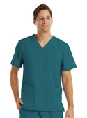 Momentum 3 Pocket V Neck Scrub Top - Men - Caribbean Blue