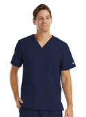 Momentum 3 Pocket V Neck Scrub Top - Men - Navy