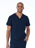 Matrix Pro Contrast Piping V-Neck Scrub Top - Men - Navy