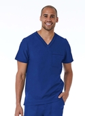 Matrix Pro Contrast Piping V-Neck Scrub Top - Men - Royal Blue