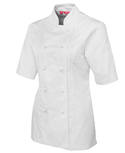 Short Sleeve Chef Jacket - Women - White