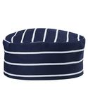 Chefs Hat - Flat Top - Navy/White Stripe