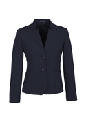 Short Jacket with Reverse Lapel - Wool Stretch - Navy
