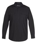 Long Sleeve Epaulette Uniform Shirt - Black