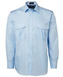 Long Sleeve Epaulette Uniform Shirt - Blue