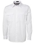 Long Sleeve Epaulette Uniform Shirt - White
