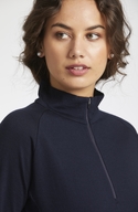 Navy Merino Half Zip Jumper - Women - Navy