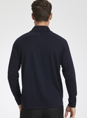 Navy Merino Half Zip Jumper - Men