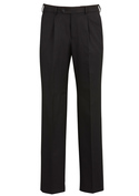 Single Pleat Trousers - Polyester/Bamboo Cool Stretch - Men - Black