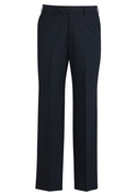 Plain Front Pants - Wool Stretch - Men - Navy