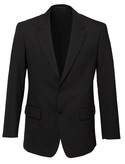 2 Button Suit Jacket - Wool Stretch - Men - Black