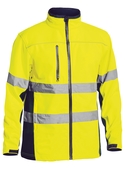 Taped Hi Vis Soft Shell Jacket - Yellow/Navy