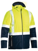 Taped Hi Vis Puffer Jacket - Yellow/Navy