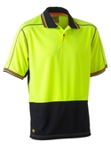 Hi Vis Polyester Mesh Polo Shirt - Yellow/Navy