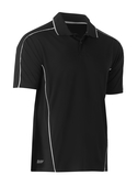 Cool Mesh Polo Shirt With Reflective Piping - Black