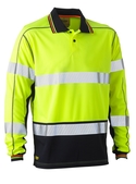 Taped Hi Vis Polyester Mesh Long Sleeve Polo Shirt
