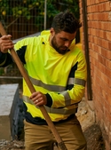 Taped Two Tone Hi Vis Contrast 4 Way Stretchy Hoodie
