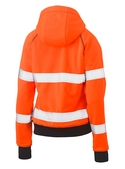 Taped Hi Vis Fleece Zip Front Hoodie With Sherpa Lining - Women - Back