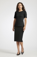 Scoop Neck Ponte Top with Pockets