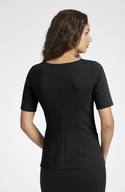 Scoop Neck Ponte Top with Pockets