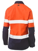 Taped Hi Vis Stretch V-Neck Closed Front Cotton/Poly Shirt - Women - Back