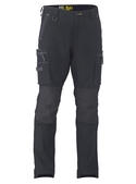 Flx & Move Stretch Utility Zip Cargo Work Pants - Black