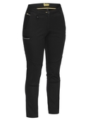 Mid Rise Stretch Cotton Work Pants - Women - Black